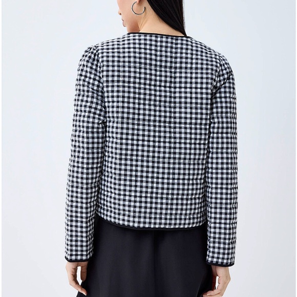 Stoosh black and white gingham reversible quilted blazer jacket NWT - Picture 12 of 12